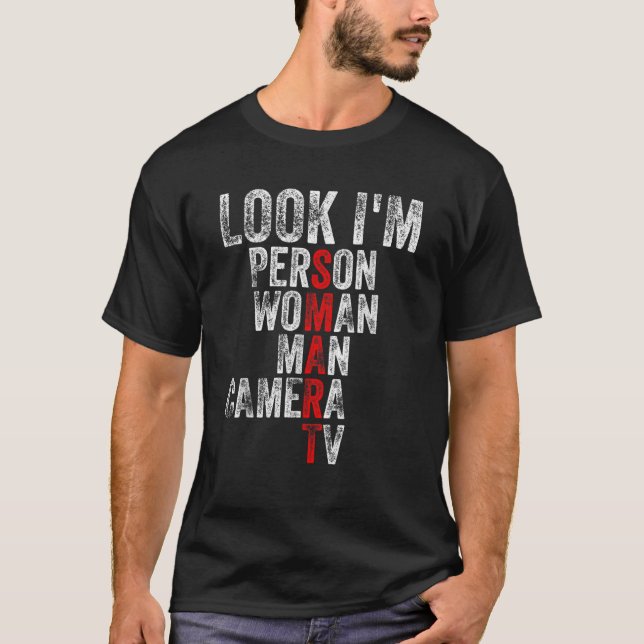 T-shirt Je suis Smart Person Femme Homme Caméra Tv T Shirt (Devant)
