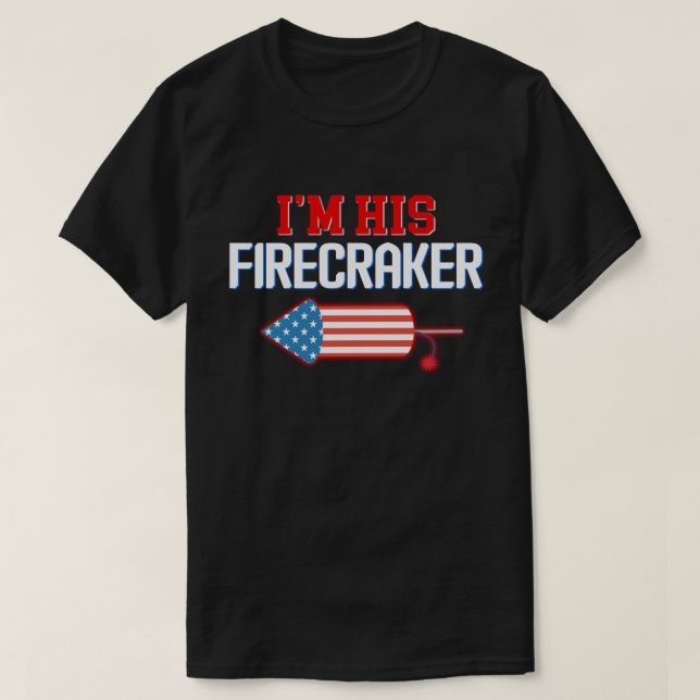 T-shirt Je suis son Firecracker Matching Couple Juillet 4t (Design devant)