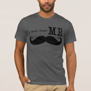 T-shirt Je suis Son M. Mustache Grooms Cadeaux