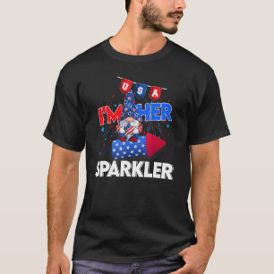 T-shirt Je suis Son Sparkler Gnome Fireworks American Coup