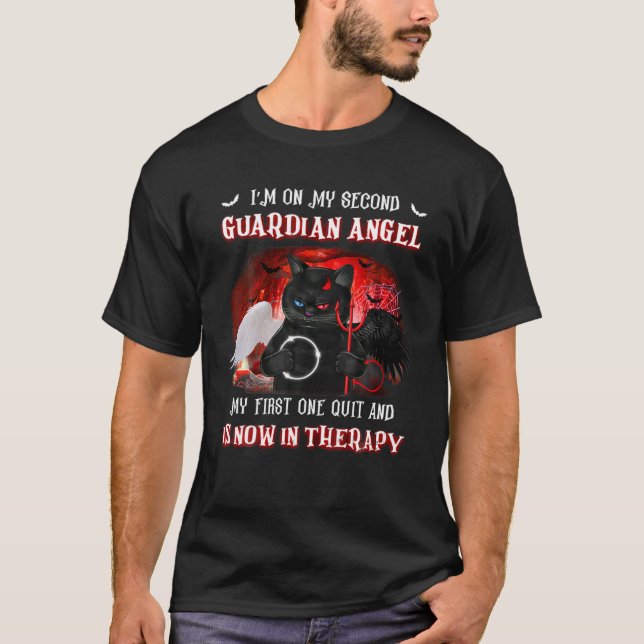 T-shirt Je suis sur mon deuxième ange gardien Mon premier  (Devant)
