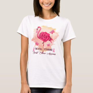 T-shirt Je suis toujours debout, Flamant rose Cancer du se