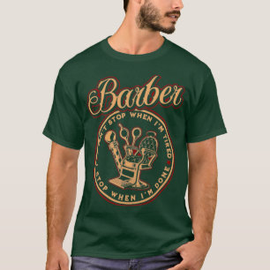 T-shirt Je Suis Un Barbier Fatigué Coiffeur Pole Cool Vint