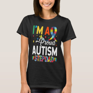 T-shirt Je suis un beau-père fier de l'autisme, assorti à