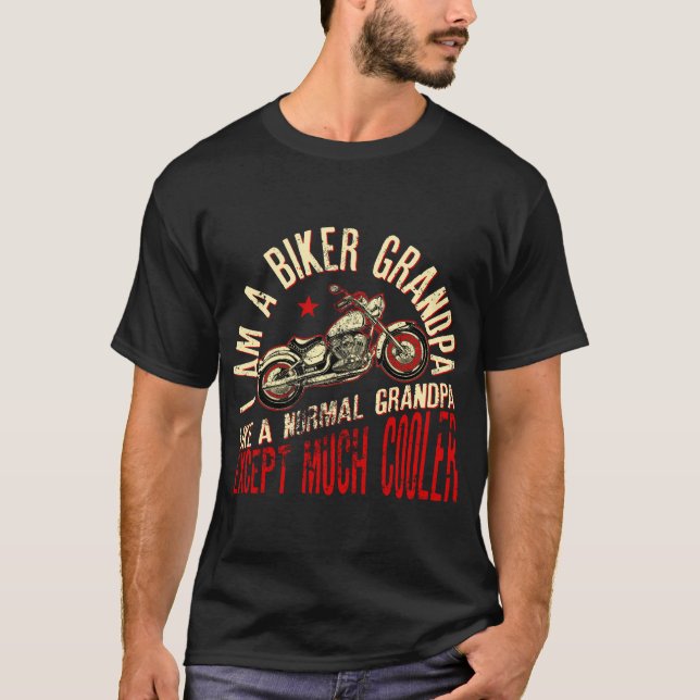 T-shirt Je suis un Biker GrandPa imprimer Drôle cadeau pou (Devant)