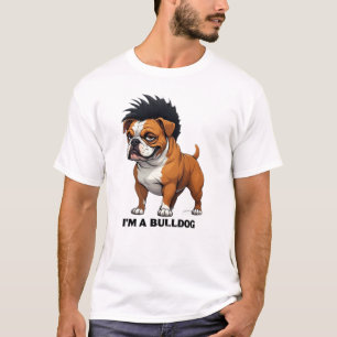 T-shirt Je suis un Bulldog   Bulldog Punk Mohawk