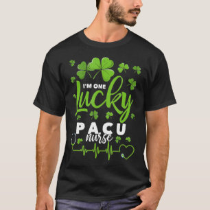 T-shirt Je suis un chanceux PACU infirmière Shamrock Steth