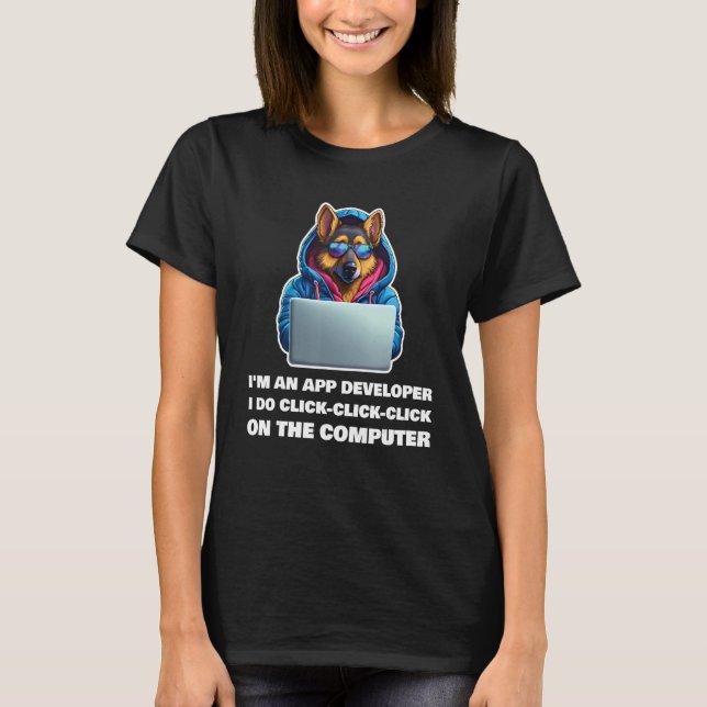 T-shirt Je suis un développeur d'application que je fais C (Devant)