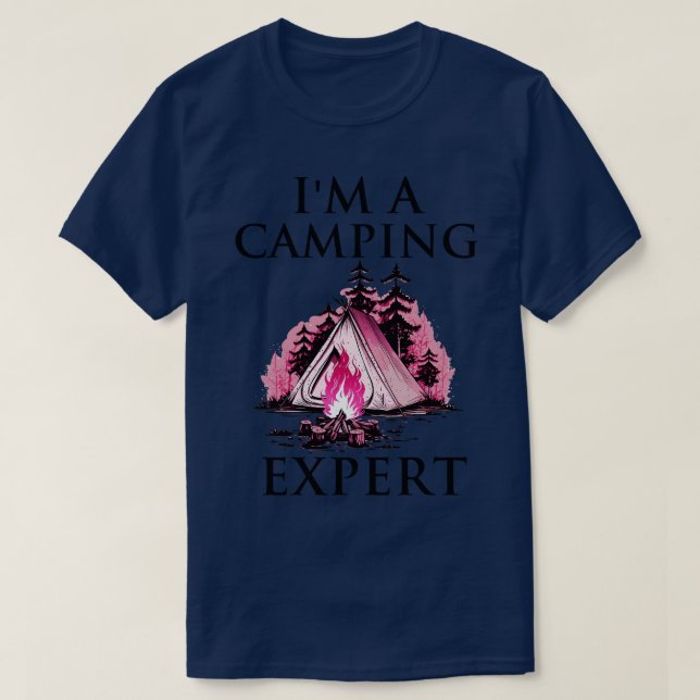 T-shirt Je Suis Un Expert En Camping (Design devant)