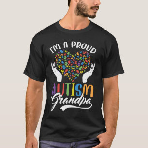 T-shirt Je suis un fier grand-père autiste Cœur de puzzle