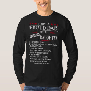 T-shirt Je Suis Un Fier Père D'Une Fille Stubborn