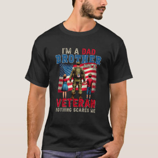 T-shirt Je suis un frère papa et un vétéran 4 juillet fier