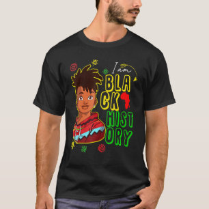 T-shirt Je Suis Un Garçon Africain Fort Mois D'Histoire No