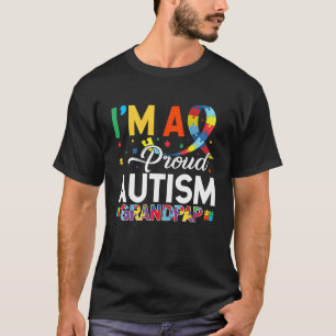 T-shirt Je suis un grand-père autiste fier, associant la j