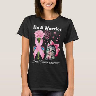 T-shirt Je suis un guerrier du cancer du sein Le papillon 
