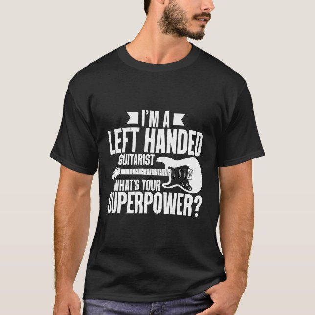 T-shirt Je Suis Un Guitariste À Gauche W'S Your Superpower (Devant)