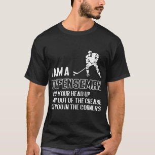 T-shirt Je suis un hockey de défenseur