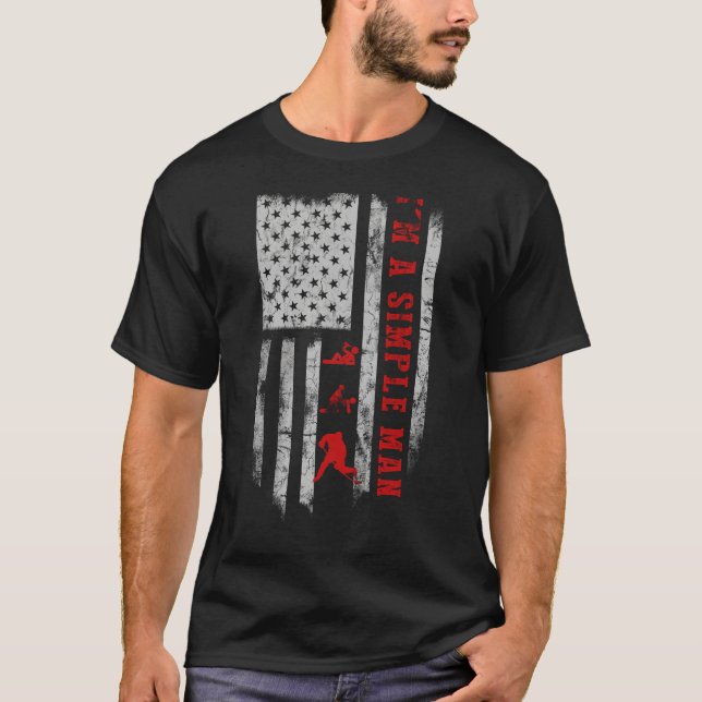 T-shirt Je suis un homme simple Boire Tee - shirt de hocke (Devant)