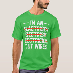 T-shirt Je suis un lineman de coupe de fils Électricien dr