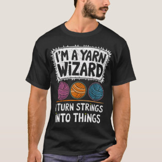 T-shirt JE SUIS UN MAGICIEN DE LA LAINE Citation de tricot