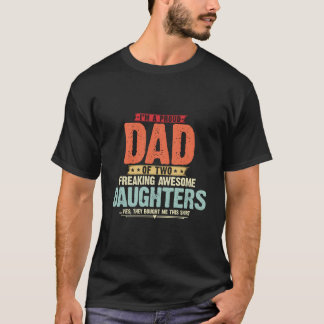 T-shirt JE SUIS Un Papa Fier De Deux Filles Géniales 