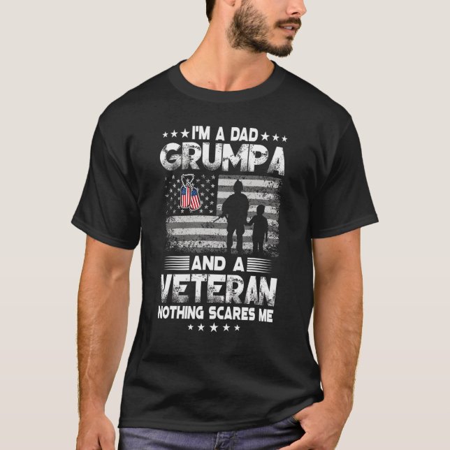 T-shirt Je suis un papa Grumpa vétéran Fête des pères Homm (Devant)