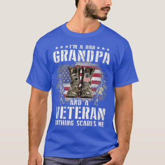 T-shirt Je Suis Un Papa, Un Grand-Père Et Un Vétéran Rien
