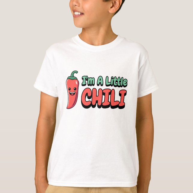 T-shirt Je suis un petit chili ! Carton de poivre mignon (Devant)