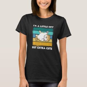 T-shirt Je suis un peu timide mais en plus mignon chat rét