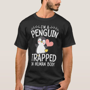 T-shirt Je Suis Un Pingouin Piégé Dans Le Corps Humain Aqu
