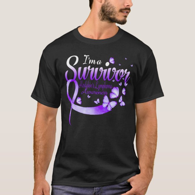 T-shirt Je suis un survivant Hodgkin's Lymphoma Awareness  (Devant)