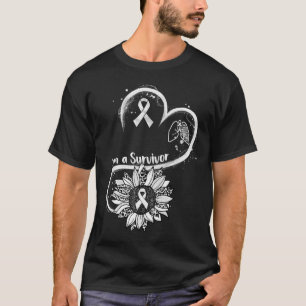 T-shirt Je suis un survivant Sunflower Conscience du cance
