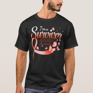 T-shirt Je suis un survivant TDAH Sensibilisation Papillon