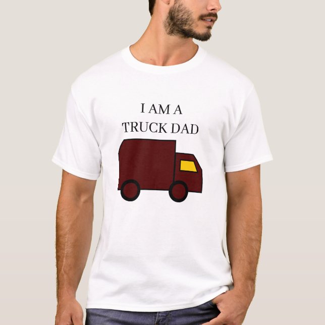 T-shirt Je suis un Truck Papa "Camion Brown" - Texte noir (Devant)