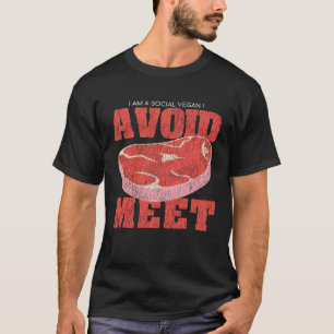 T-shirt Je suis un végane social nerd solitaire j'évite de