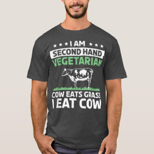 T-shirt Je suis un végétarien de seconde main vache mange