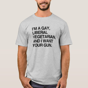 T-shirt Je suis un végétarien libéral gay