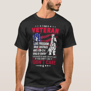 T-shirt Je suis un vétéran américain drapeau patriotique v