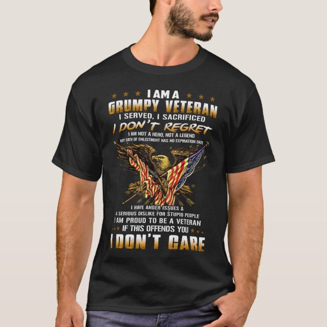 T-shirt Je Suis Un Vétéran Grave (Devant)