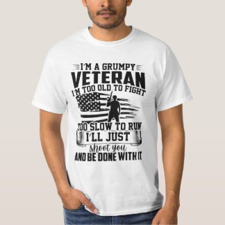T-SHIRT JE SUIS UN VÉTÉRAN GRUMPÉ, JE SUIS TROP VIEUX POUR