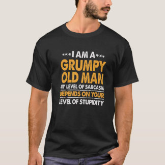 T-shirt Je Suis Un Vieux Homme Grincheux Mon Niveau De Sar