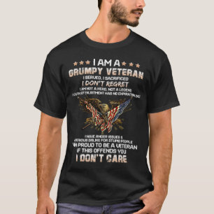 T-shirt Je Suis Un Vieux Vétéran Grumeux Drapeau Américain