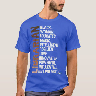 T-shirt Je Suis Une Bibliothécaire Noire Afro Femme Histoi