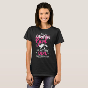T-shirt Je suis Une Camping Fille Amusante Cool Tente Camp
