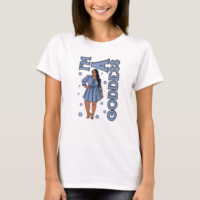 T-shirt Je suis une déesse BBW Plus Taille Black Girl Magi (Devant)