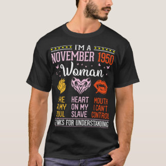 T-shirt Je Suis Une Femme De Novembre 1950 Qui Tire Dans M