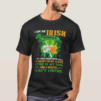 T-shirt Je Suis Une Femme Irlandaise Je Suis Née Avec Mon