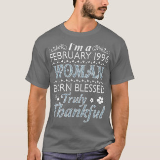 T-shirt Je Suis Une Femme Née En Février 1996, Béni Vraime