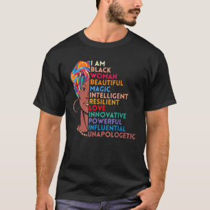 T-shirt Je Suis Une Femme Noire Africaine Américaine Noir