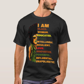 T-shirt Je Suis Une Femme Noire Éduquée Melanin Histoire N